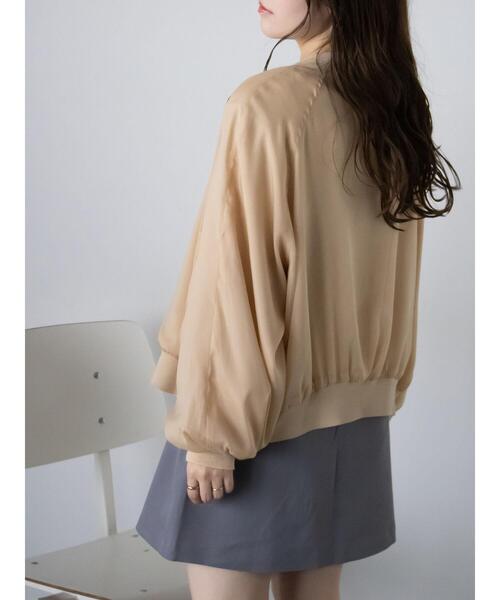 ehka sopo（エヘカソポ）の「シアーブルゾン（ブルゾン・レディース・グレー/ベージュ/キナリ・F）」の6枚目の写真