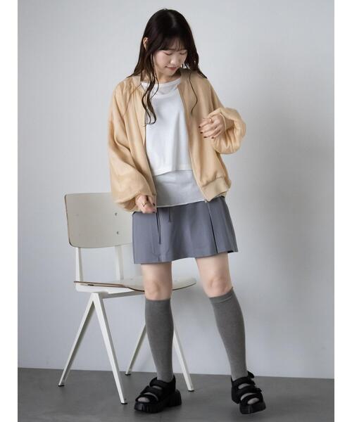 ehka sopo（エヘカソポ）の「シアーブルゾン（ブルゾン・レディース・グレー/ベージュ/キナリ・F）」の8枚目の写真