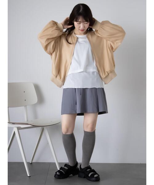 ehka sopo（エヘカソポ）の「シアーブルゾン（ブルゾン・レディース・グレー/ベージュ/キナリ・F）」の9枚目の写真