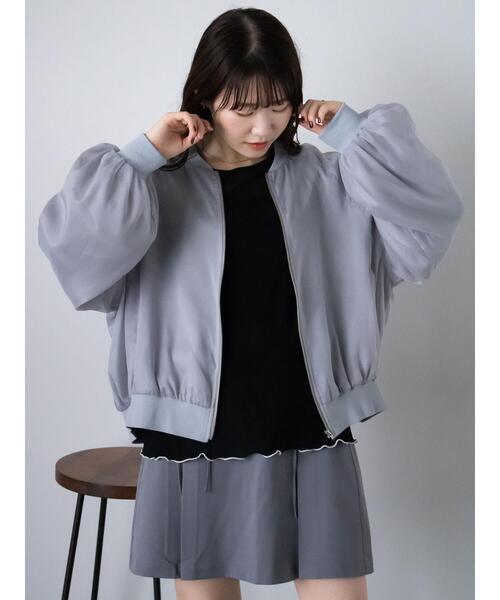 ehka sopo（エヘカソポ）の「シアーブルゾン（ブルゾン・レディース・グレー/ベージュ/キナリ・F）」の12枚目の写真