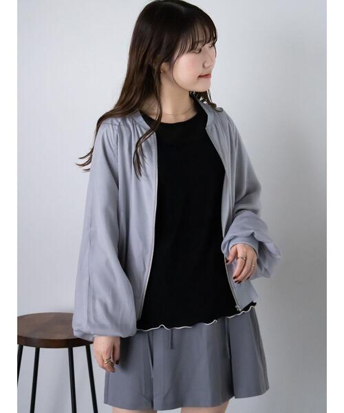 ehka sopo（エヘカソポ）の「シアーブルゾン（ブルゾン・レディース・グレー/ベージュ/キナリ・F）」の13枚目の写真