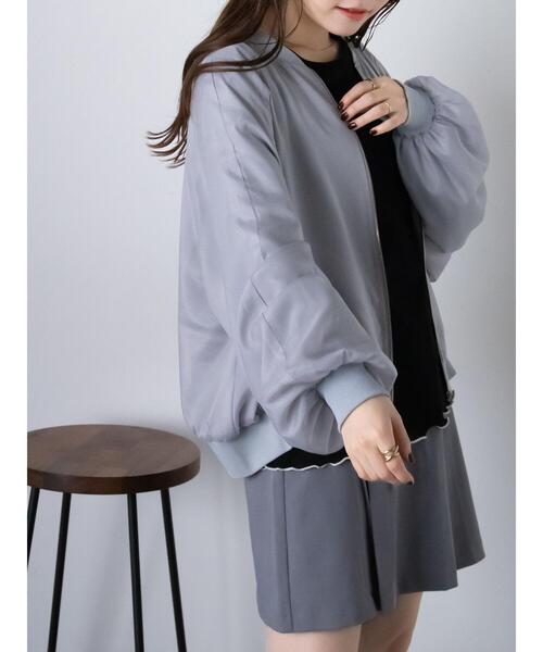 ehka sopo（エヘカソポ）の「シアーブルゾン（ブルゾン・レディース・グレー/ベージュ/キナリ・F）」の14枚目の写真