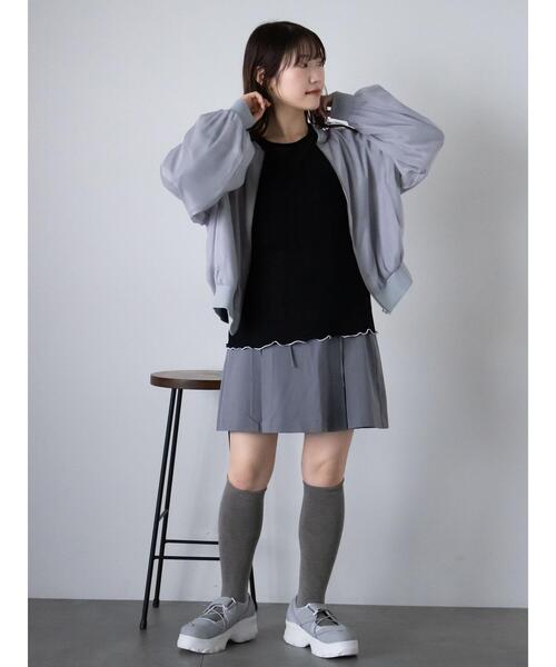 ehka sopo（エヘカソポ）の「シアーブルゾン（ブルゾン・レディース・グレー/ベージュ/キナリ・F）」の16枚目の写真