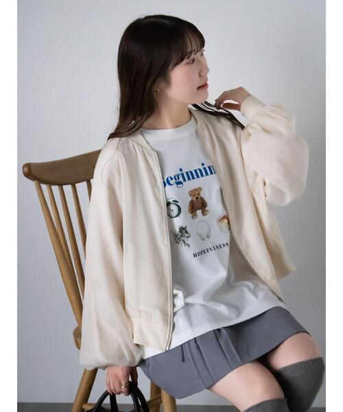 ehka sopo（エヘカソポ）の「シアーブルゾン（ブルゾン・レディース・グレー/ベージュ/キナリ・F）」の20枚目の写真