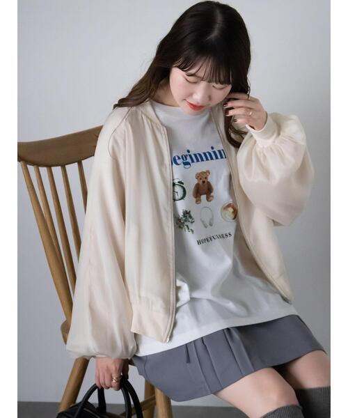 ehka sopo（エヘカソポ）の「シアーブルゾン（ブルゾン・レディース・グレー/ベージュ/キナリ・F）」の21枚目の写真