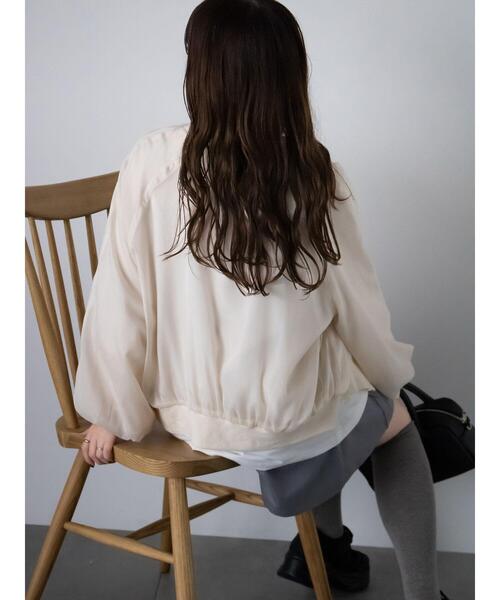 ehka sopo（エヘカソポ）の「シアーブルゾン（ブルゾン・レディース・グレー/ベージュ/キナリ・F）」の22枚目の写真