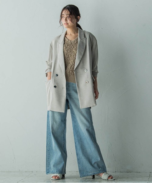 MAYSON GREY（メイソングレイ）の「ループフリンジニットベスト≪手洗い可能≫（ベスト・レディース・レッド/ベージュ・M）」の20枚目の写真