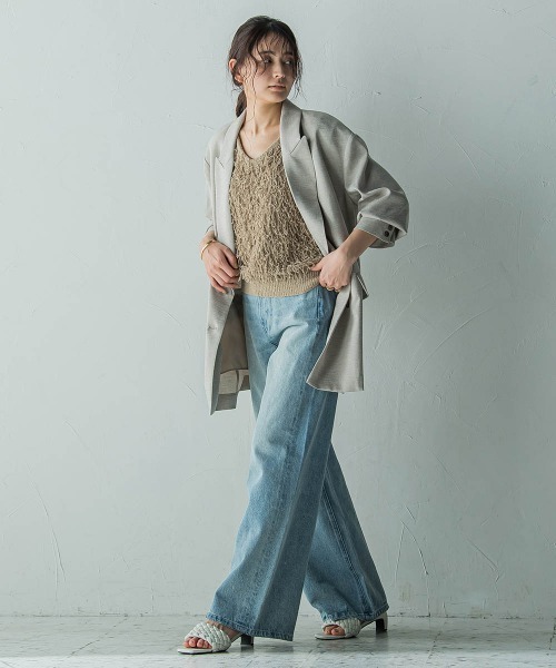 MAYSON GREY（メイソングレイ）の「ループフリンジニットベスト≪手洗い可能≫（ベスト・レディース・レッド/ベージュ・M）」の21枚目の写真
