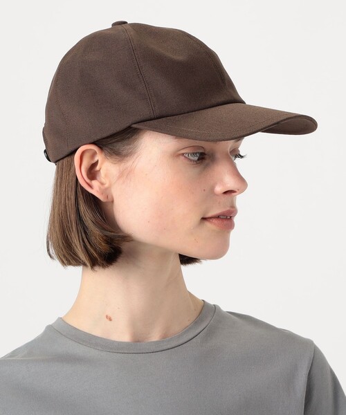 KIJIMA TAKAYUKI（キジマ　タカユキ）の「KIJIMA TAKAYUKI シャンブレー 6PANEL CAP（キャップ・レディース・ライトベージュ/ブラック系その他/ダークブラウン・1）」の4枚目の写真