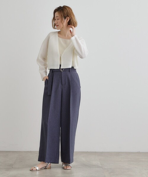 grove（グローブ）の「ワイドスリーブメッシュカーディガン（カーディガン/ボレロ・レディース・ダークブラウン/オフホワイト/ブラック・02/03/05/04/01）」の6枚目の写真