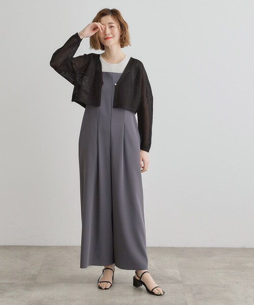 grove（グローブ）の「ワイドスリーブメッシュカーディガン（カーディガン/ボレロ・レディース・ダークブラウン/オフホワイト/ブラック・02/03/05/04/01）」の10枚目の写真