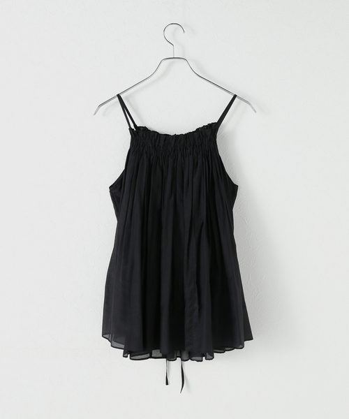 Plage キャミソール黒 セール】GATHERED DESIGN キャミ（キャミソール）｜Plage