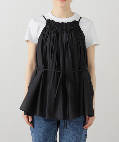 GATHERED DESIGN キャミソール ブラック GATHERED DESIGN キャミ（キャミソール）｜Plage（プラージュ