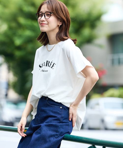 abahouse mavie（アバハウスマヴィ）の「ワイドロゴTシャツ/半袖（Tシャツ/カットソー・レディース・ホワイト系その他/グレー系その他/ホワイト系その他2/セージグリーン/グレー系その他2/ネイビー・フリー）」の7枚目の写真