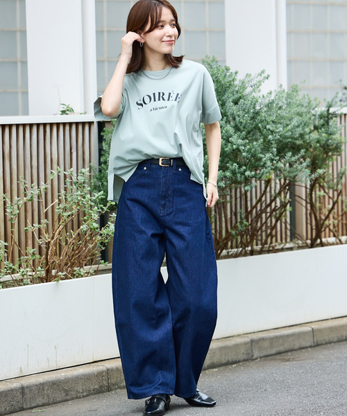 abahouse mavie（アバハウスマヴィ）の「ワイドロゴTシャツ/半袖（Tシャツ/カットソー・レディース・ホワイト系その他/グレー系その他/ホワイト系その他2/セージグリーン/グレー系その他2/ネイビー・フリー）」の11枚目の写真