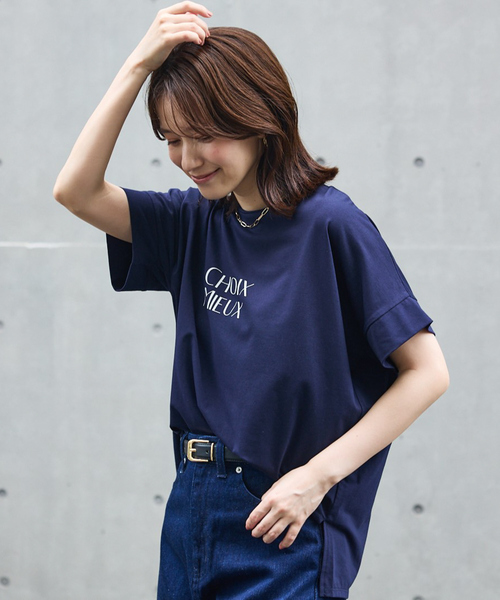 abahouse mavie（アバハウスマヴィ）の「ワイドロゴTシャツ/半袖（Tシャツ/カットソー・レディース・ホワイト系その他/グレー系その他/ホワイト系その他2/セージグリーン/グレー系その他2/ネイビー・フリー）」の22枚目の写真
