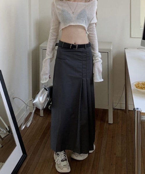 Vipoa(ヴィポア)の「asymmentry tuck skirt(スカート・レディース・ベージュ/グレー/ブラック・LARGE/MEDIUM)」の6枚目の写真