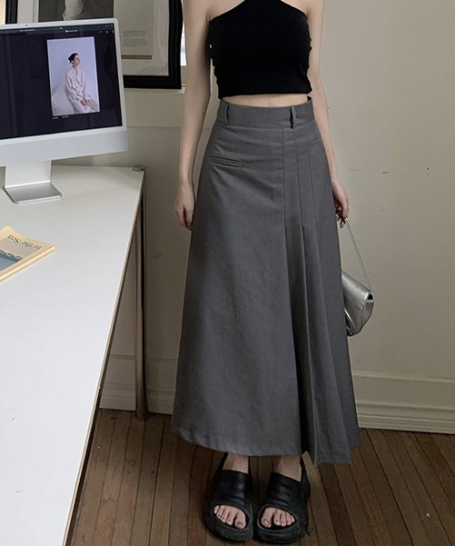 Vipoa(ヴィポア)の「asymmentry tuck skirt(スカート・レディース・ベージュ/グレー/ブラック・LARGE/MEDIUM)」の12枚目の写真