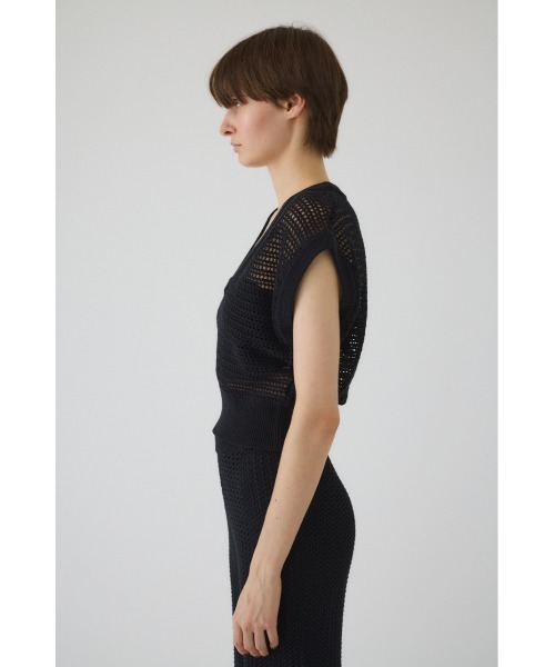RIM.ARK(リムアーク)の「Summer knit v neck tops サマーニットブイネックトップス(ニット/セーター・レディース・マルチ/ブラック/アイボリー・38/36)」の12枚目の写真