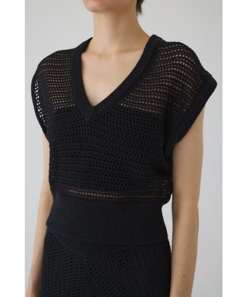 RIM.ARK(リムアーク)の「Summer knit v neck tops サマーニットブイネックトップス(ニット/セーター・レディース・マルチ/ブラック/アイボリー・38/36)」の14枚目の写真
