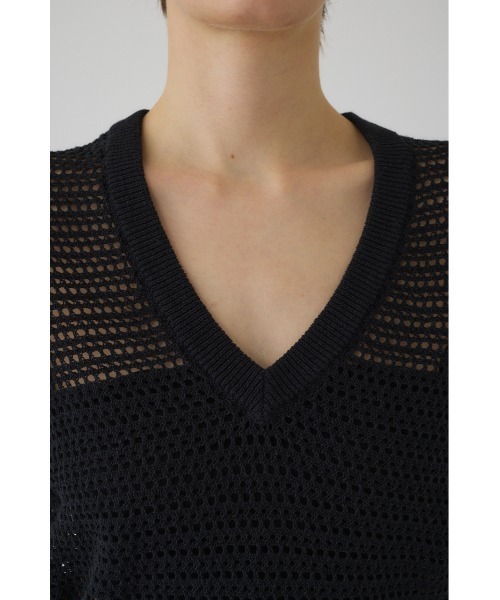 Summer knit v neck tops サマーニットブイネックトップス
