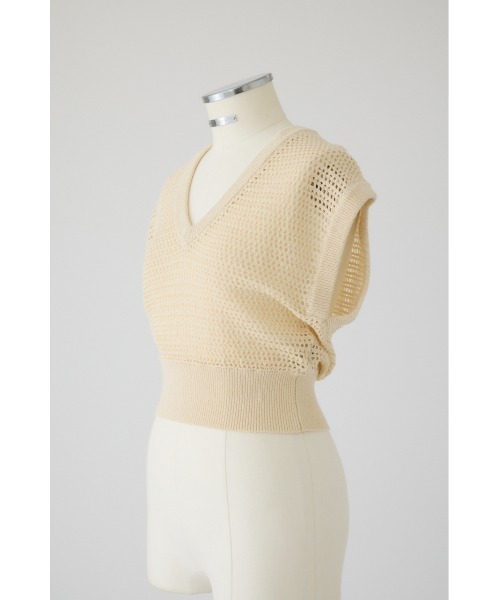 Summer knit v neck tops サマーニットブイネックトップス