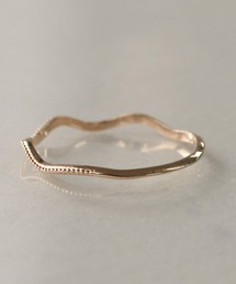 【NOIR DE POUPEE】K10 ウェーブ×ミル リング 13号 NOIR DE POUPEE（ノワールドプーペ）の「K10 layer ring ピンキー