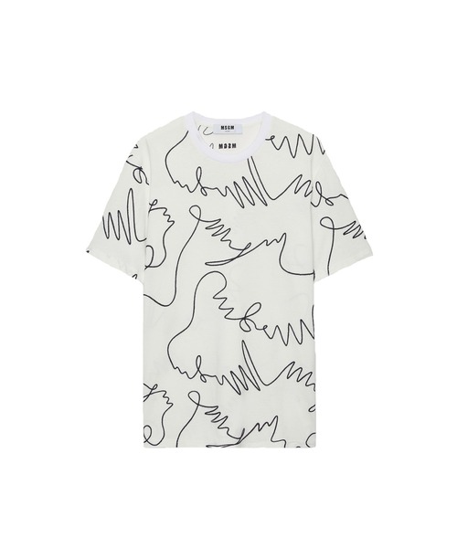 MSGM ロコ刺繍シッフスウェットシャツ 3840MM83257267 25 セール】【NEW】MSGM One Stroke 刺繍ロゴTシャツ(Tシャツ