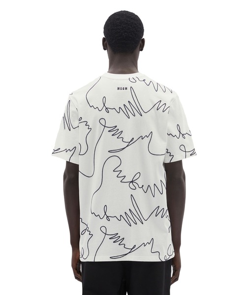 セール】【NEW】MSGM One Stroke 刺繍ロゴTシャツ（Tシャツ