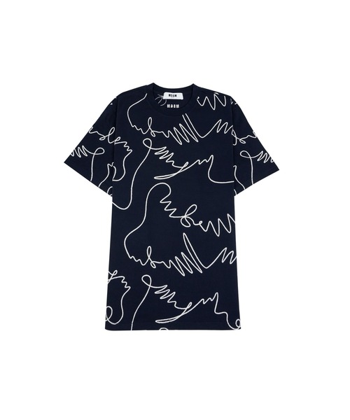 Tシャツ・カットソー MSGM SS25 (3840MM141 25700201) セール】【NEW】MSGM One Stroke 刺繍ロゴTシャツ（Tシャツ
