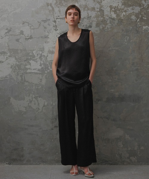 【美品】アダムエロペ　サテンタンクトップ ブラウス 楽天市場】【SALE／40%OFF】【EMOELLE】サテンタンクトップ