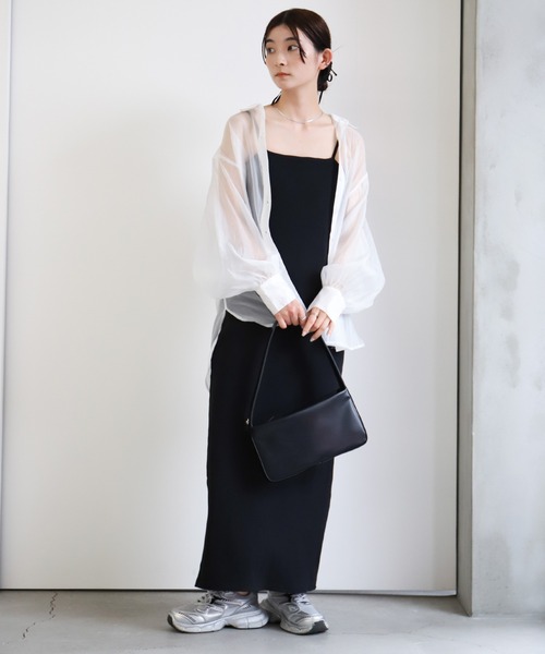 select MOCA(セレクトモカ)の「オーガンジーシアーシャツ(シャツ/ブラウス・レディース・ブラウン/ベージュ/ブラック/オフホワイト・FREE)」の6枚目の写真