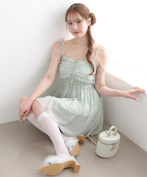 リボンシャーリングミニワンピース リボンシャーリングミニワンピース – Darich (ダーリッチ)
