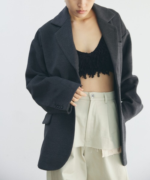 lit(リット)の「【NEW ver.】Layered Like Twill Pants(チノパンツ・レディース・ワイン/チャコールグレー/キナリ・36/38)」の11枚目の写真