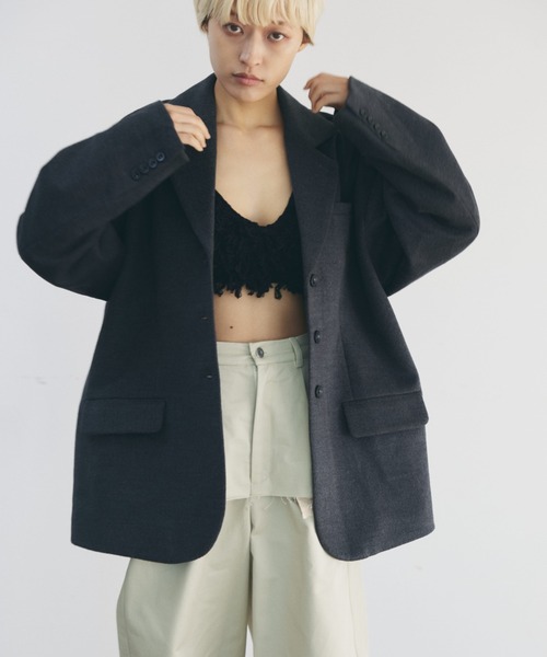 lit(リット)の「【NEW ver.】Layered Like Twill Pants(チノパンツ・レディース・ワイン/チャコールグレー/キナリ・36/38)」の12枚目の写真