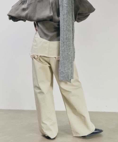 lit(リット)の「【NEW ver.】Layered Like Twill Pants(チノパンツ・レディース・ワイン/チャコールグレー/キナリ・36/38)」の15枚目の写真
