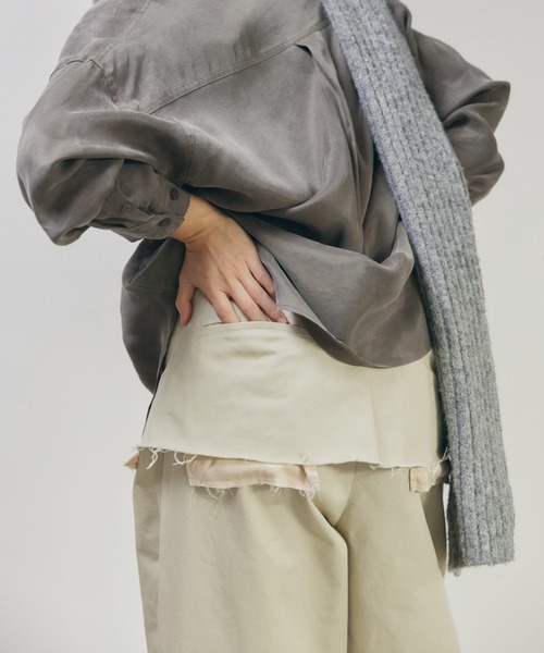 lit(リット)の「【NEW ver.】Layered Like Twill Pants(チノパンツ・レディース・ワイン/チャコールグレー/キナリ・36/38)」の13枚目の写真