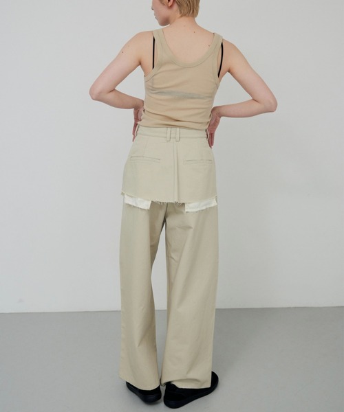 lit(リット)の「【NEW ver.】Layered Like Twill Pants(チノパンツ・レディース・ワイン/チャコールグレー/キナリ・36/38)」の7枚目の写真