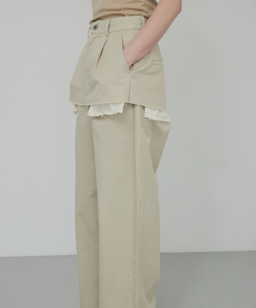 lit(リット)の「【NEW ver.】Layered Like Twill Pants(チノパンツ・レディース・ワイン/チャコールグレー/キナリ・36/38)」の5枚目の写真
