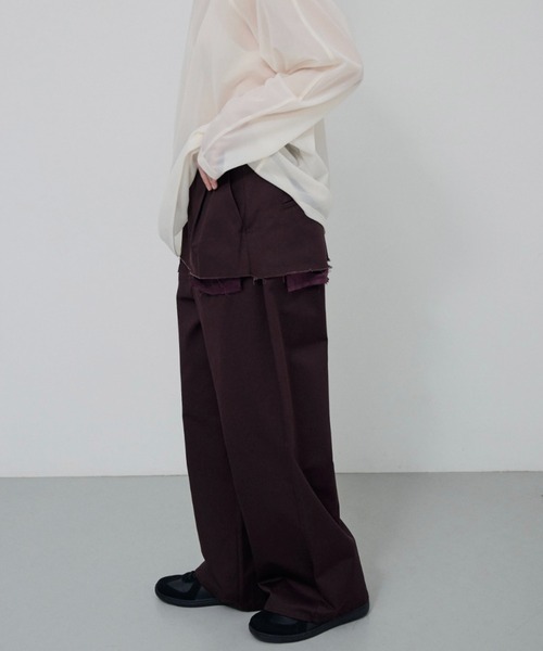 lit(リット)の「【NEW ver.】Layered Like Twill Pants(チノパンツ・レディース・ワイン/チャコールグレー/キナリ・36/38)」の18枚目の写真