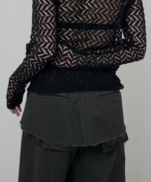 lit(リット)の「【NEW ver.】Layered Like Twill Pants(チノパンツ・レディース・ワイン/チャコールグレー/キナリ・36/38)」の20枚目の写真