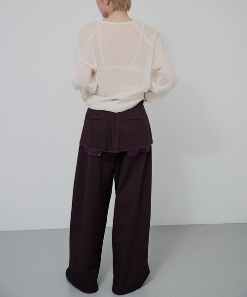 lit(リット)の「【NEW ver.】Layered Like Twill Pants(チノパンツ・レディース・ワイン/チャコールグレー/キナリ・36/38)」の17枚目の写真
