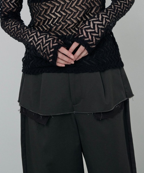 lit(リット)の「【NEW ver.】Layered Like Twill Pants(チノパンツ・レディース・ワイン/チャコールグレー/キナリ・36/38)」の19枚目の写真