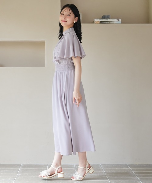 ASTORIA ODIER（アストリアオディール）の「ピンタックフレア袖ワンピース（ワンピース・レディース・ブルーグリーン/ラベンダー/ホワイト/ネイビー/サックスブルー/ブラウン/ワイン・SMALL/MEDIUM/LARGE）」の9枚目の写真