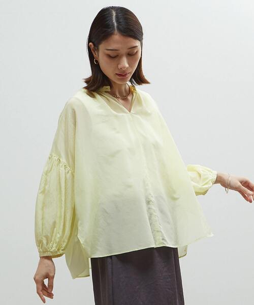 SOFFITTO(ソフィット)の「《定番》ギャザーブラウス(シャツ/ブラウス・レディース・ホワイト系その他/イエロー/ブラック/ブラウン・FREE)」の4枚目の写真