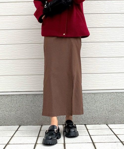 Q（キュー）の「ストレッチタイトスカート（スカート・レディース・グレー/ブラウン/ブラック・MEDIUM）」の3枚目の写真