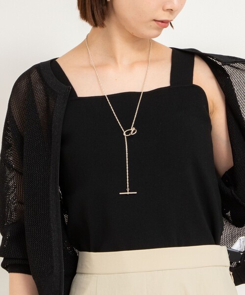 NOLLEY’S Sophi（ノーリーズソフィ）の「《手洗い可能》総針ニットキャミソール（キャミソール・レディース・ホワイト/ダークブラウン/ブラック・FREE）」の2枚目の写真