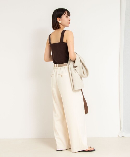 NOLLEY’S Sophi（ノーリーズソフィ）の「《手洗い可能》総針ニットキャミソール（キャミソール・レディース・ホワイト/ダークブラウン/ブラック・FREE）」の5枚目の写真