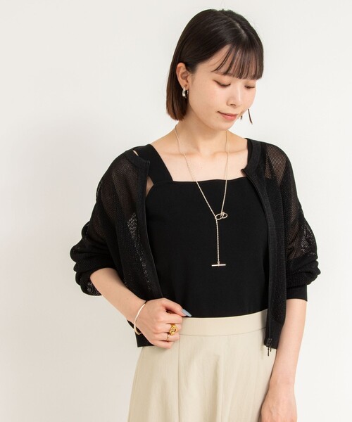 NOLLEY’S Sophi（ノーリーズソフィ）の「《手洗い可能》総針ニットキャミソール（キャミソール・レディース・ホワイト/ダークブラウン/ブラック・FREE）」の13枚目の写真