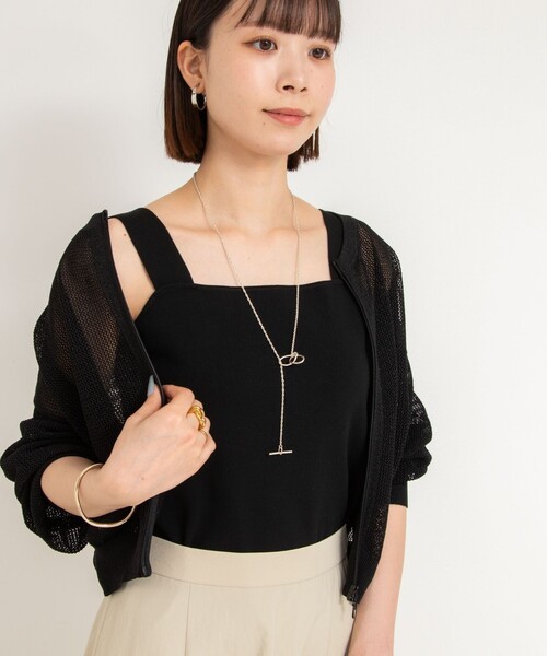 NOLLEY’S Sophi（ノーリーズソフィ）の「《手洗い可能》総針ニットキャミソール（キャミソール・レディース・ホワイト/ダークブラウン/ブラック・FREE）」の14枚目の写真